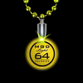 Flashing Illuminated Yellow Circle Charm w/ Mardi Gras Beads